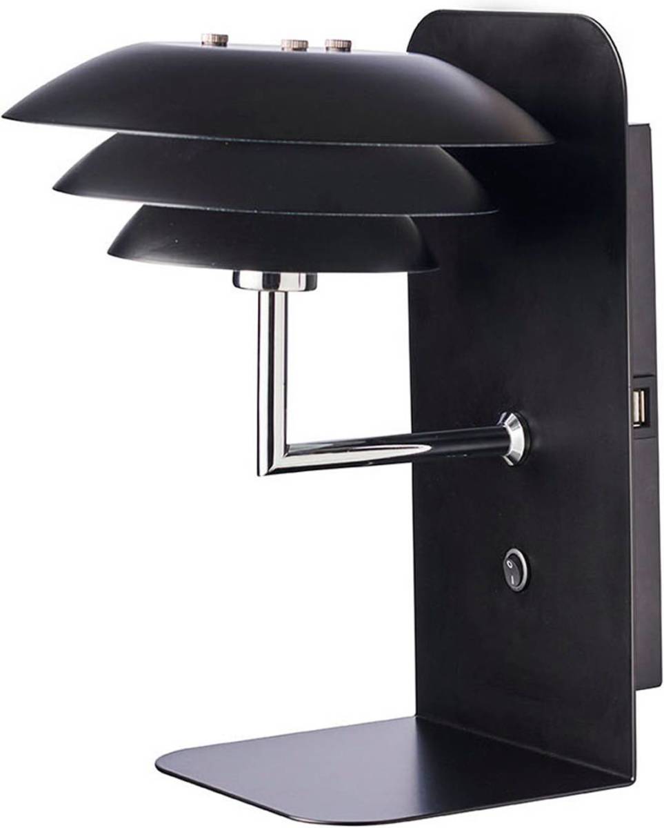 Dyberg Larsen DL20 USB Shelf wandlamp, zwart