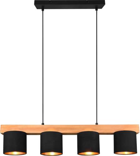 Reality Leuchten Hanglamp Cameron, 4-lamps, zwart