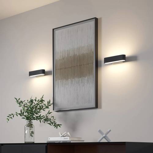 Lucande Matteo LED wandlamp, essenhout-kap