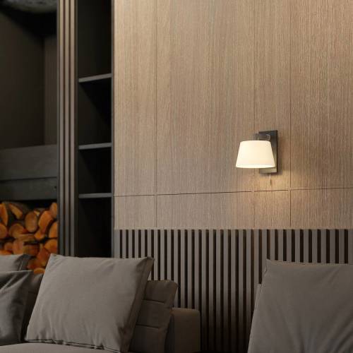 Lucande Rhea wandlamp met zwart hout