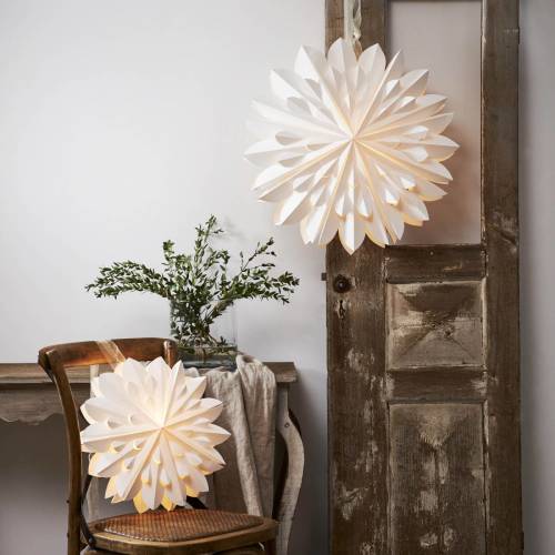 STAR TRADING Decoratie ster Cliff, papier,z. fitting wit Ø 40cm