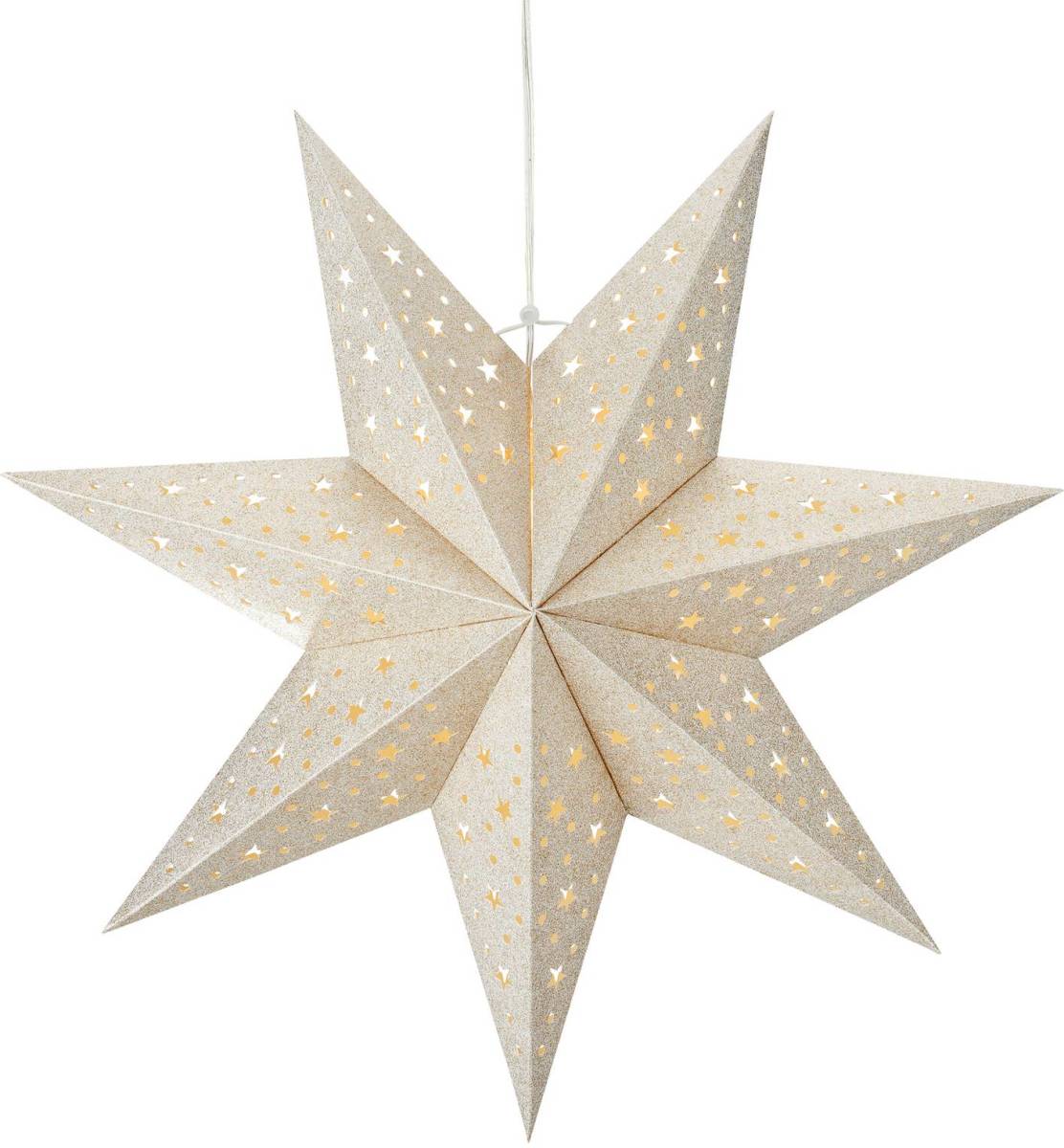 Markslöjd LED hangende ster Blank, batterij, Ø 45 cm, goud