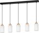 ENVOLIGHT Talia hanglamp, eiken/wit, 5-lamps