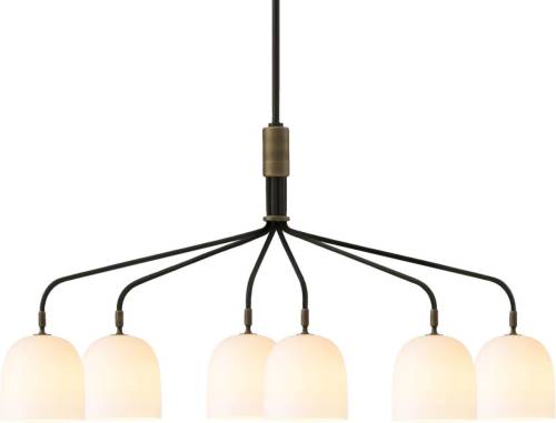 Gubi Howard kroonluchter 6-lamps gunmetal/wit