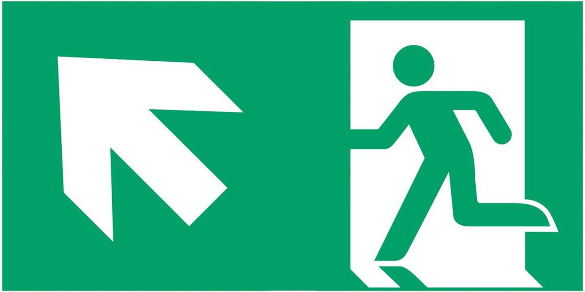 B-SAFETY Schild vluchtroute type F voor L-LUX standaard Eco