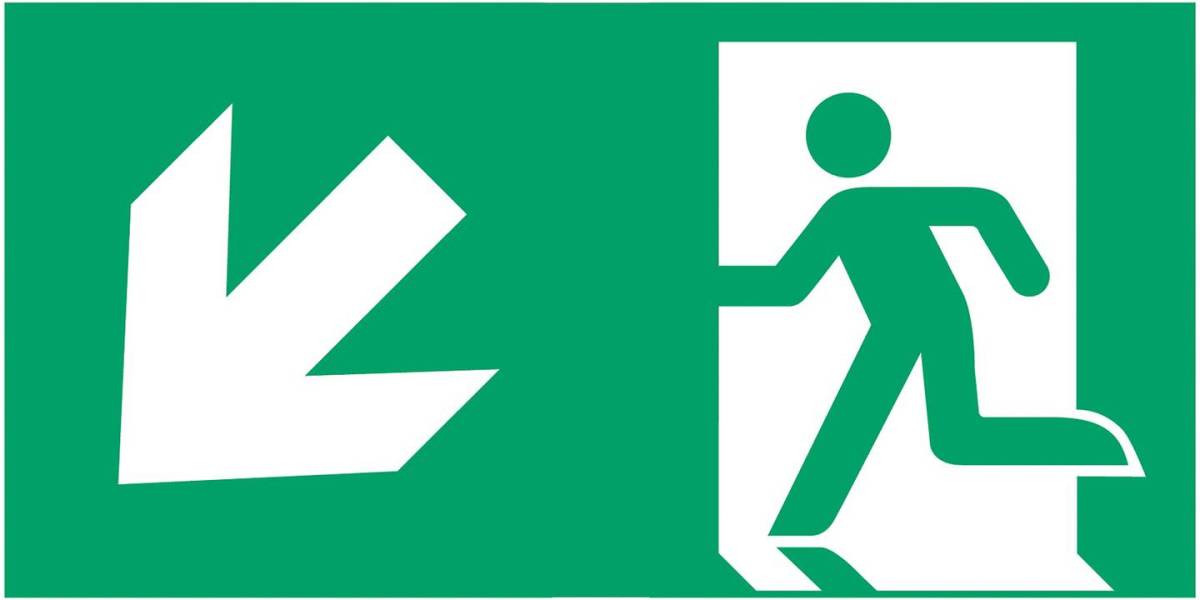B-SAFETY Schild vluchtroute type D voor E-Lux standaard