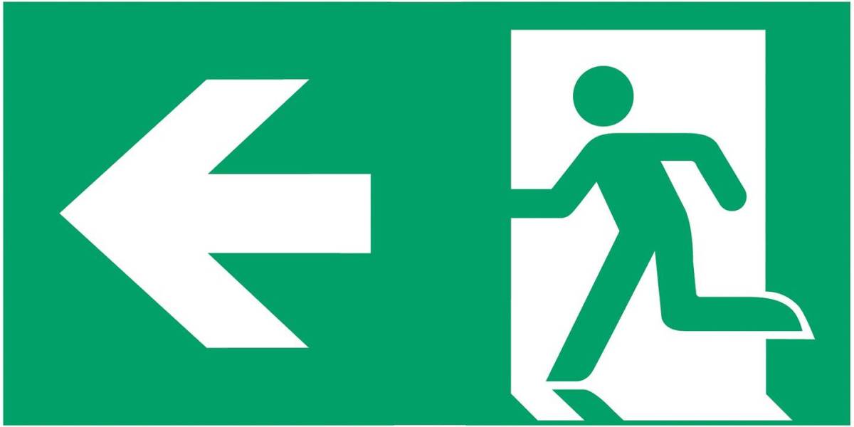 B-SAFETY Schild vluchtroute type C voor L-LUX standaard Eco
