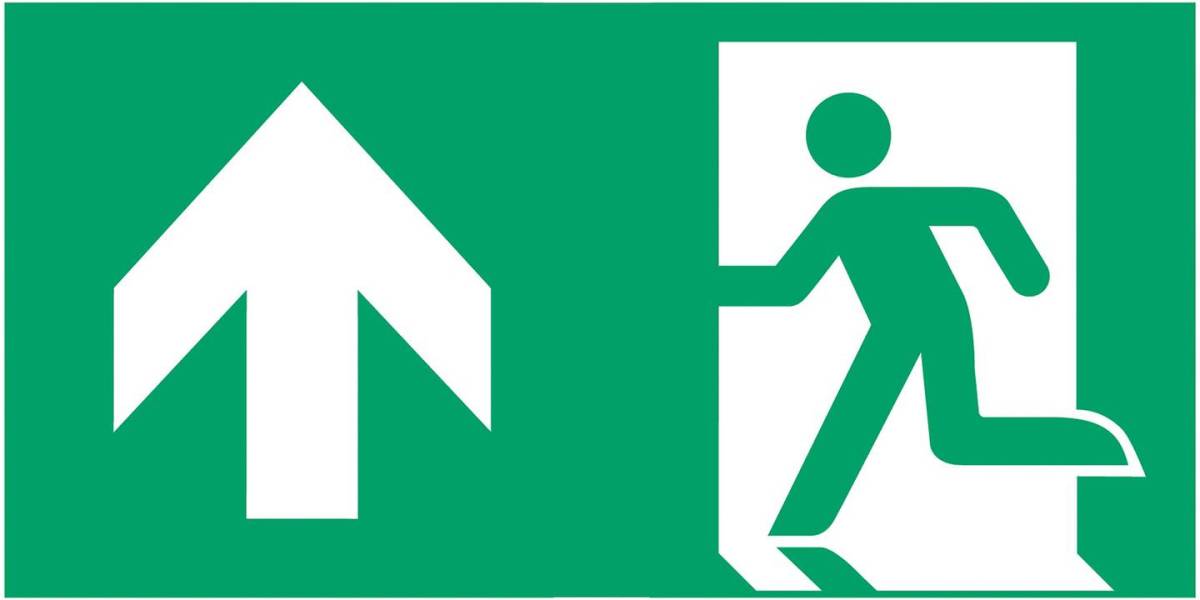 B-SAFETY Schild vluchtroute type H voor L-LUX standaard Eco