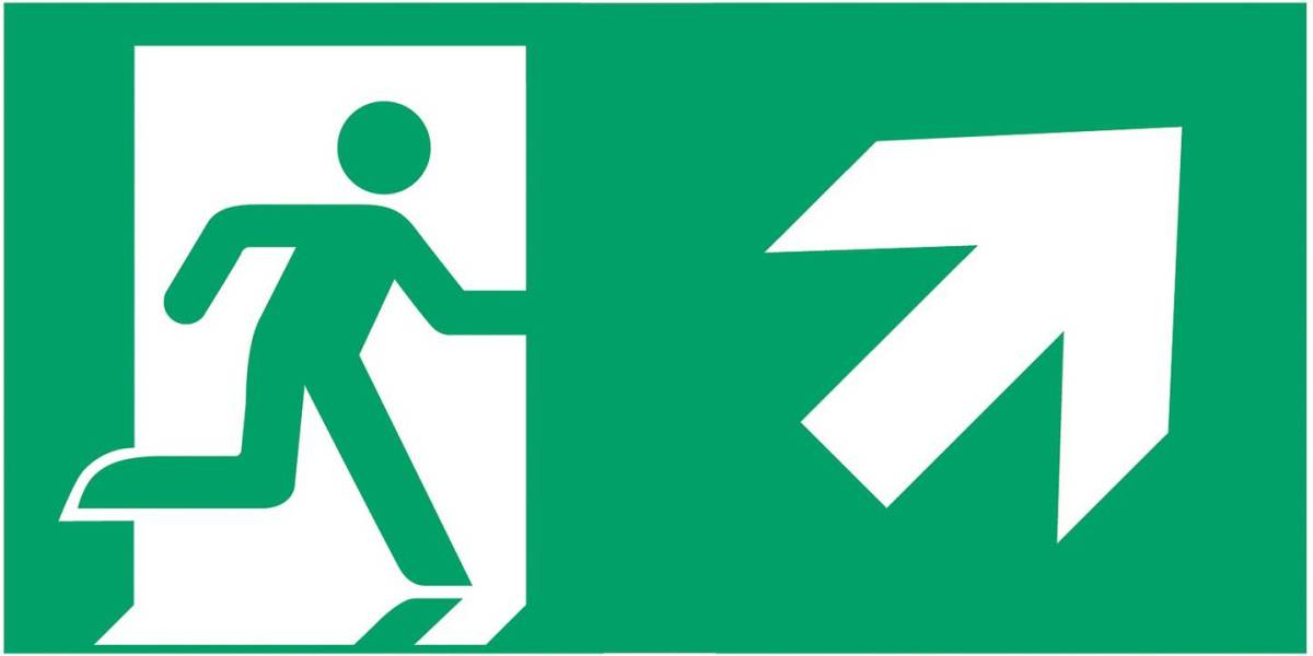 B-SAFETY Schild vluchtroute type G voor E-Lux standaard