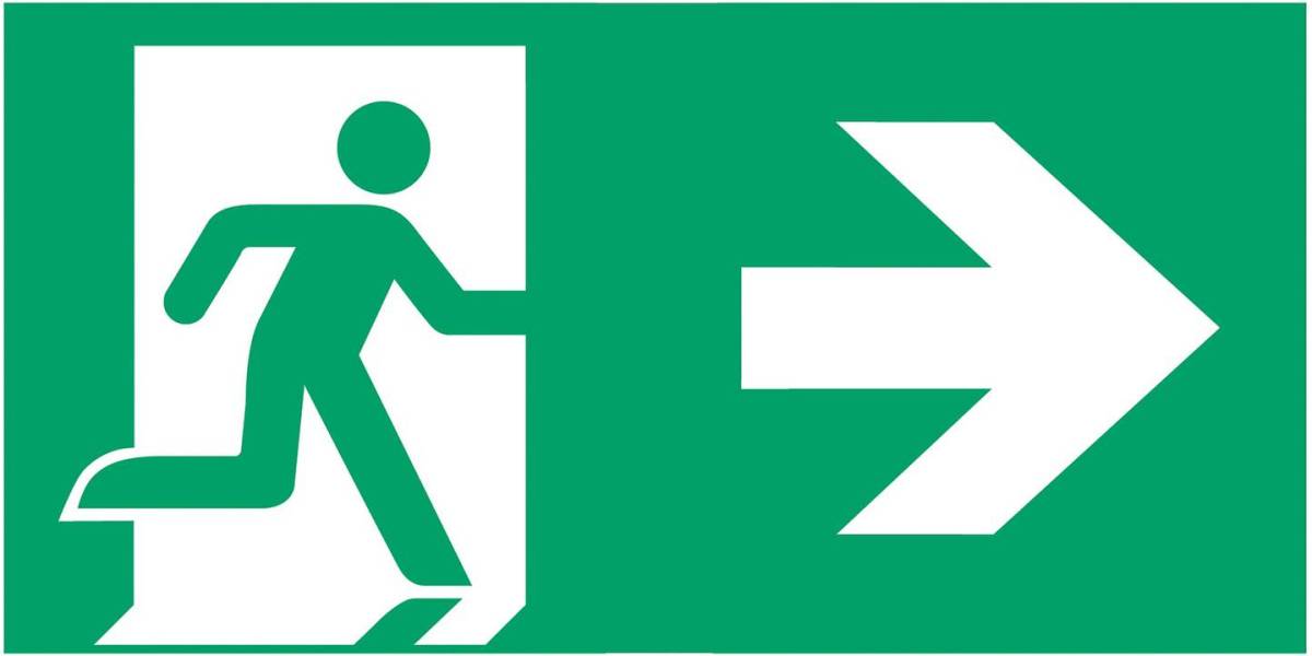 B-SAFETY Schild vluchtroute type B voor L-LUX standaard Eco