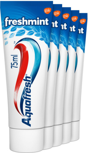 6x Aquafresh Tandpasta Freshmint 5 stuks