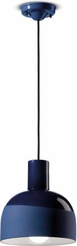 Ferroluce Hanglamp Caxixi van keramiek, blauw