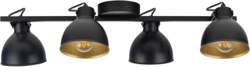 EULUNA Plafondlamp Trial, 4-lamps, zwart/goud