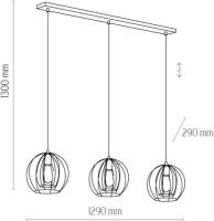 EULUNA Hanglamp Jaula met kooikappen, 3-lamps