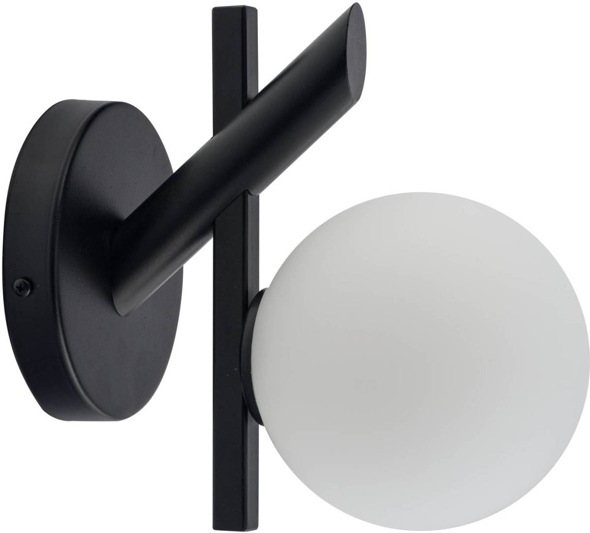 EULUNA Wandlamp Baleo, zwart/opaal, 1-lamp