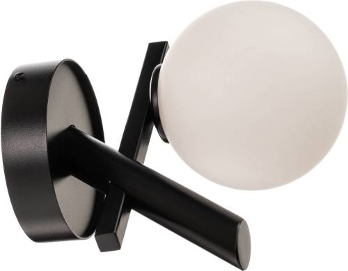 EULUNA Wandlamp Baleo, zwart/opaal, 1-lamp