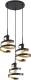 Lindby Colten hanglamp, 3-lamps, zwart, goud