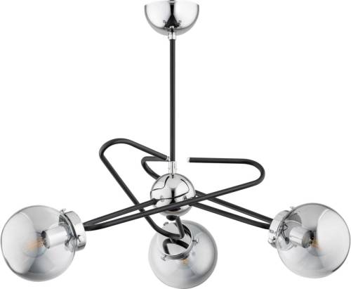 EULUNA Plafondlamp Sagard, 3-lamps, zilver/zwart
