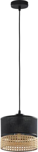 EULUNA Hanglamp Paglia zwart/rotan 1-lamp 20 cm
