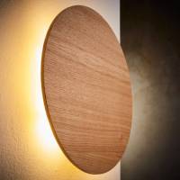 ENVOLIGHT Luna Wood wandlamp, eikenhout, Ø30cm