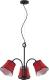 Lucande Binta hanglamp, 3-lamps, roestrood