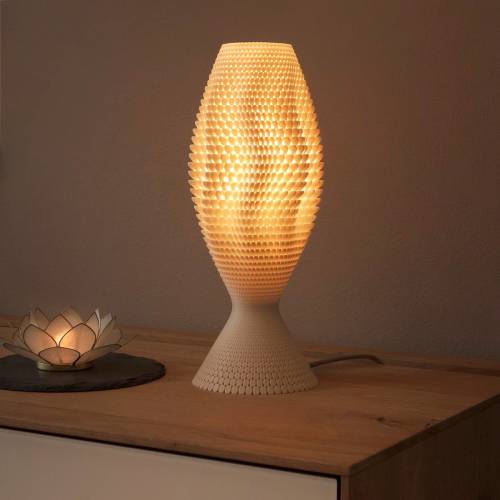 Tagwerk Tafellamp Koral van biomateriaal, linen, 33 cm