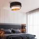 EULUNA Plafondlamp Devon, zwart/grijs/ecru/goud Ø60cm