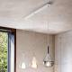 Fabas Luce Hanglamp Lila van glas, 3-lamps lang