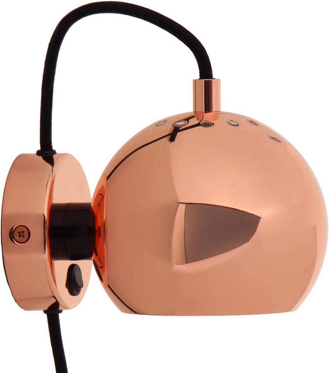 Frandsen Ball magneet wandlamp glanzend koper