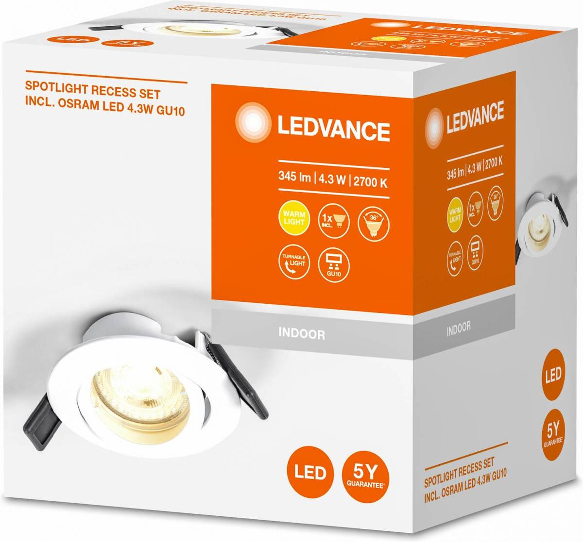 LEDVANCE Recess Twistlock inbouwlamp IP20 wit