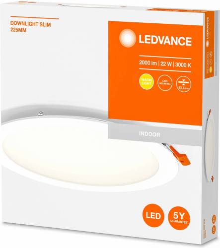 LEDVANCE Recess Slim LED inbouwlamp Ø22cm 3000K