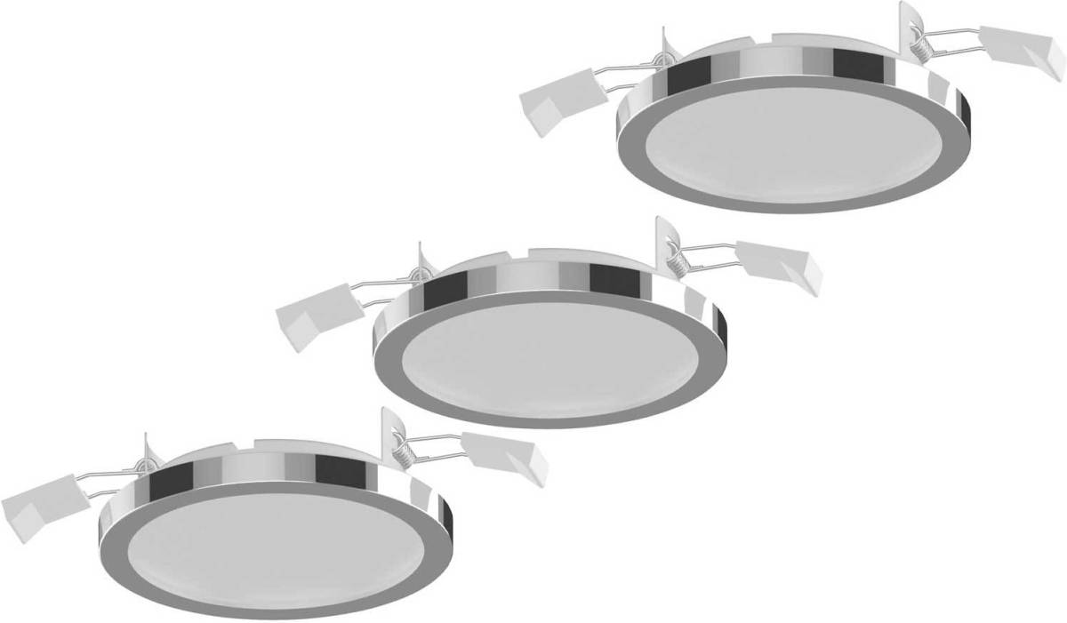LightMe inbouwlamp Aqua Pur Ø11cm 3 per set chroom