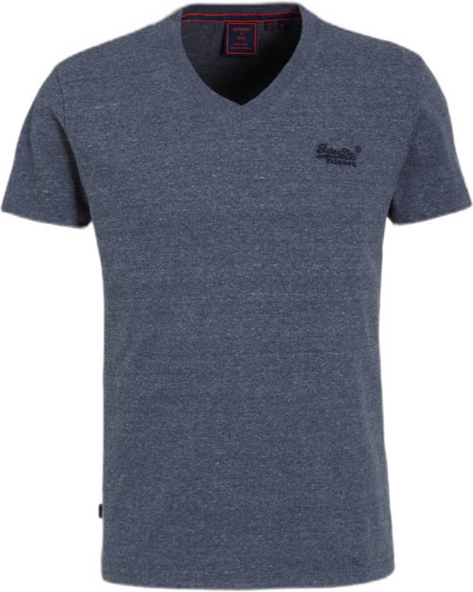 Superdry gemêleerd T-shirt van biologisch katoen navy marl