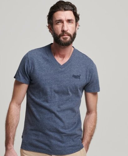 Superdry gemêleerd T-shirt van biologisch katoen navy marl
