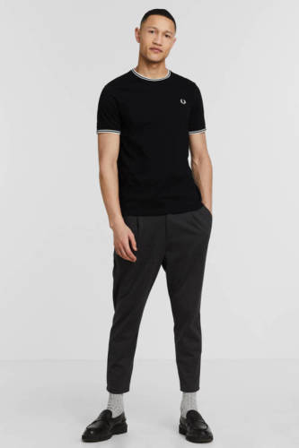 Fred Perry T-shirt TWIN TIPPED met contrastbies black