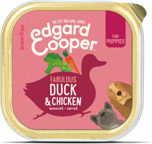 Edgard&Cooper Kuipje Vers Vlees Puppy Eend - Kip 150 gr
