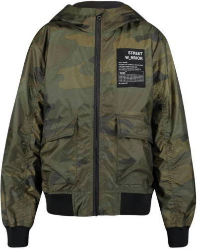 CoolCat Junior zomerjas Jeremy CB met camouflageprint groen