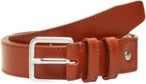 SELECTED HOMME leren riem SLHNATE cognac