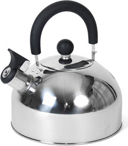 Gerimport - Rvs Fluitketel 2,5 Liter - Waterkoker - Fluitketels - Theepot - Roestvrijstaal - 21.50x19.50x21.50cm
