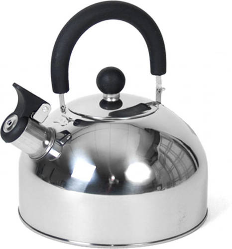Gerimport - Rvs Fluitketel 2,5 Liter - Waterkoker - Fluitketels - Theepot - Roestvrijstaal - 21.50x19.50x21.50cm