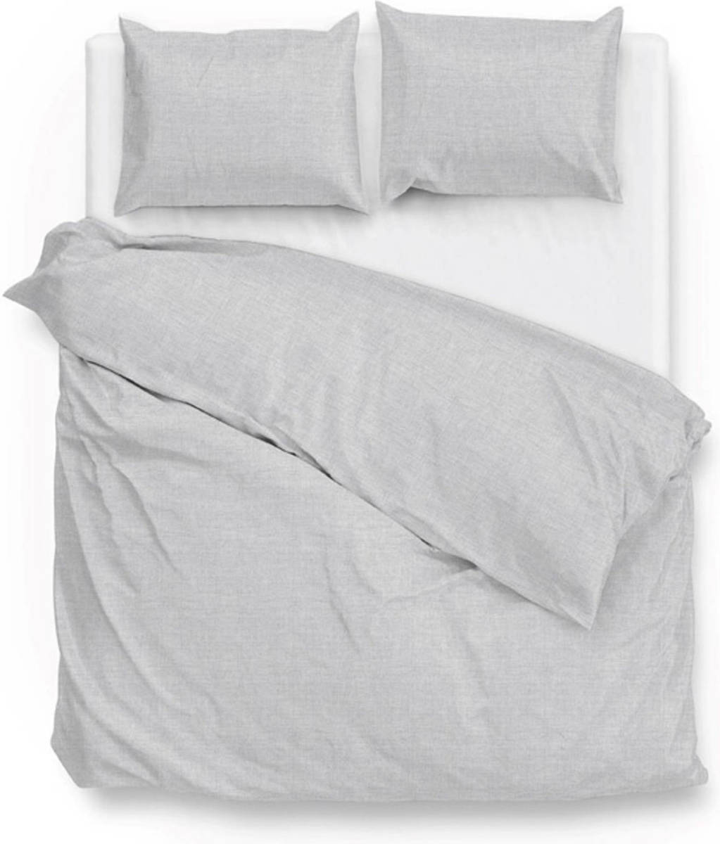 Smulderstextiel nl Zo! Home Dekbedovertrek Lino - Dove Grijs - 2-persoons 200x200/220 Cm