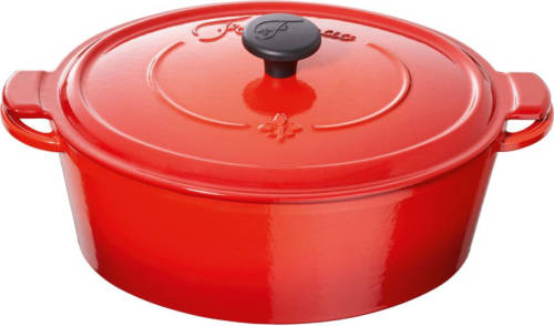 Fontignac Mains Libres Ovale Braadpan - Ø 29 Cm - 4,2 Liter - Rood