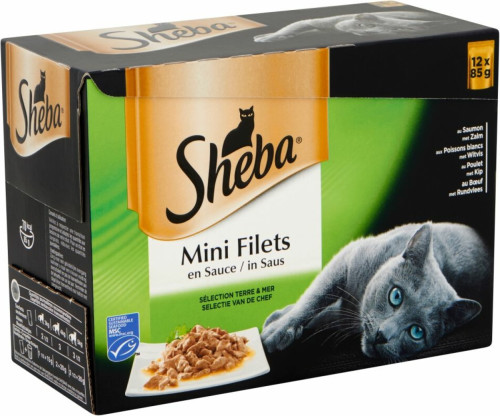 Sheba Mini Filets in Saus Selectie van de Chef 12 x 85 gr
