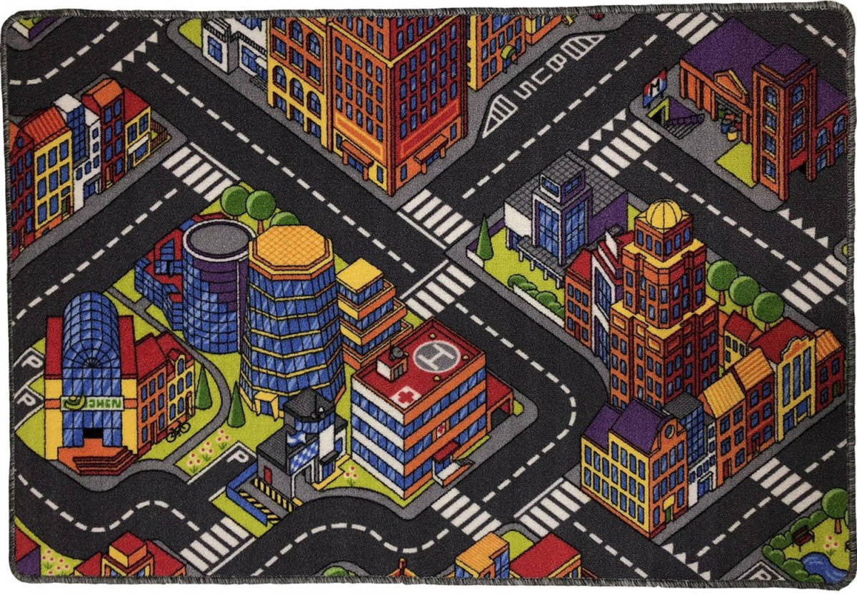 Benza Speelkleed - Verkeerskleed - Speel Tapijt - Smart City 80 X 120 Cm - Design 3