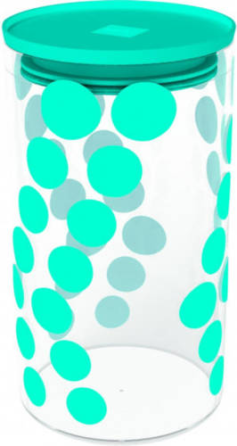 Zak!Designs Voorraadpot Dot Dot 1,1 Liter Glas/siliconen