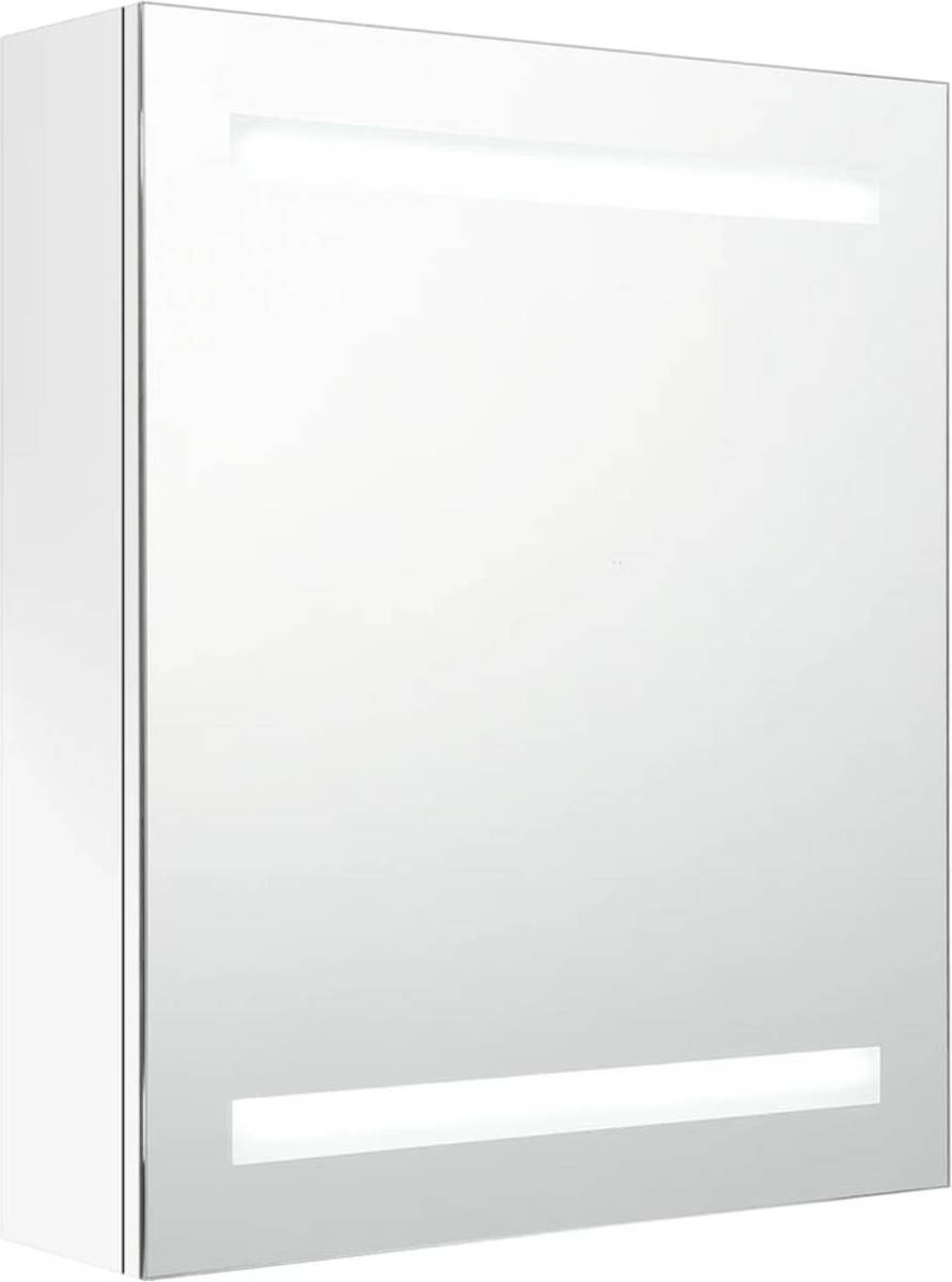 VidaXL Badkamerkast Met Spiegel En Led 50x14x60 Cm Glanzend Wit