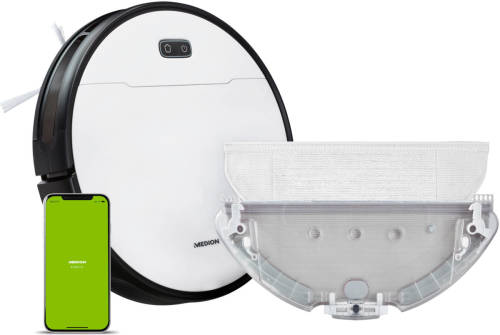 Medion Robotstofzuiger S30 Sw App- En Google Assistant-besturing Dweilfunctie Intelligente Navigatie Regelbare