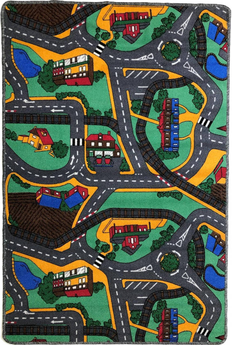 Benza Speelkleed - Verkeerskleed - Speeltapijt - Stratentapijt - Smart City 100 X 150 Cm - Design 10