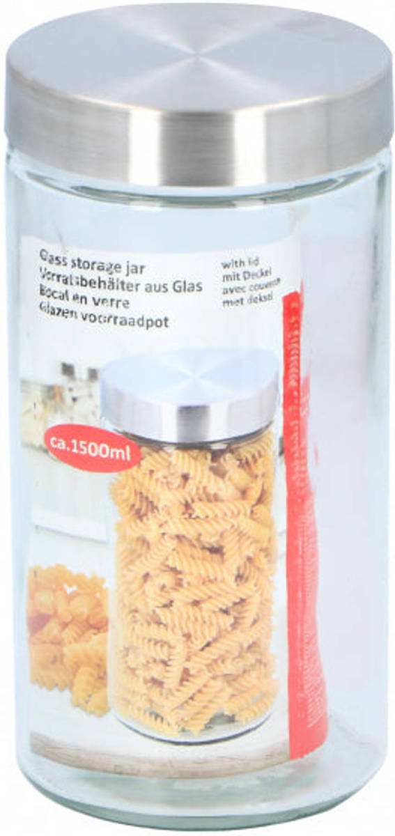 Alpina Voorraadpot 1,5 Liter Glas Transparant/zilver