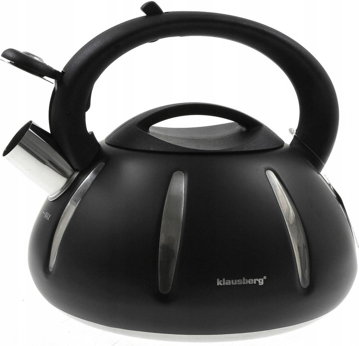Klausberg Top Choice - Fluitketel - 3 Liter - Zwart - Rvs